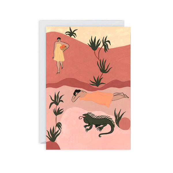 Sisters and Iguana Card