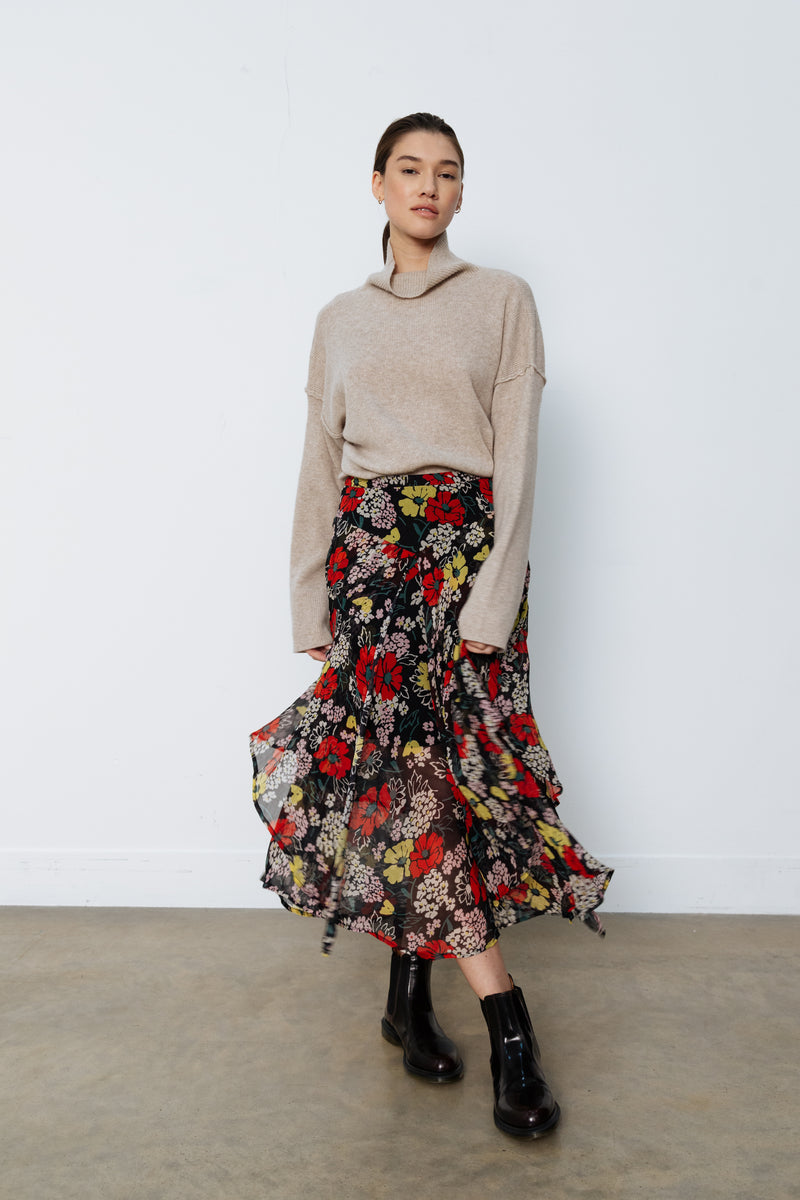 Valentina Skirt | Vintage Floral Black