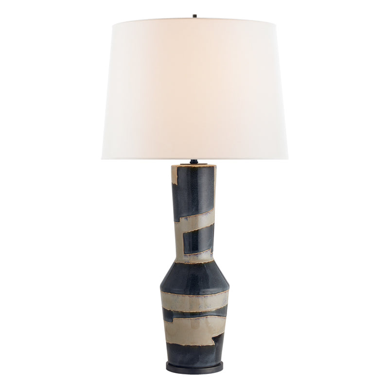 Kelly Wearstler Alta Table Lamp in Sand / Wide Blue-Black Stripe