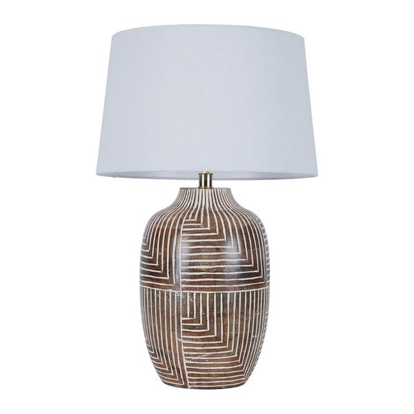 Avoca Wooden Table Lamp W Shade