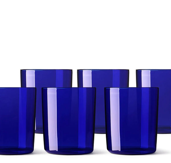Glass Cup Set of 6 | Blue